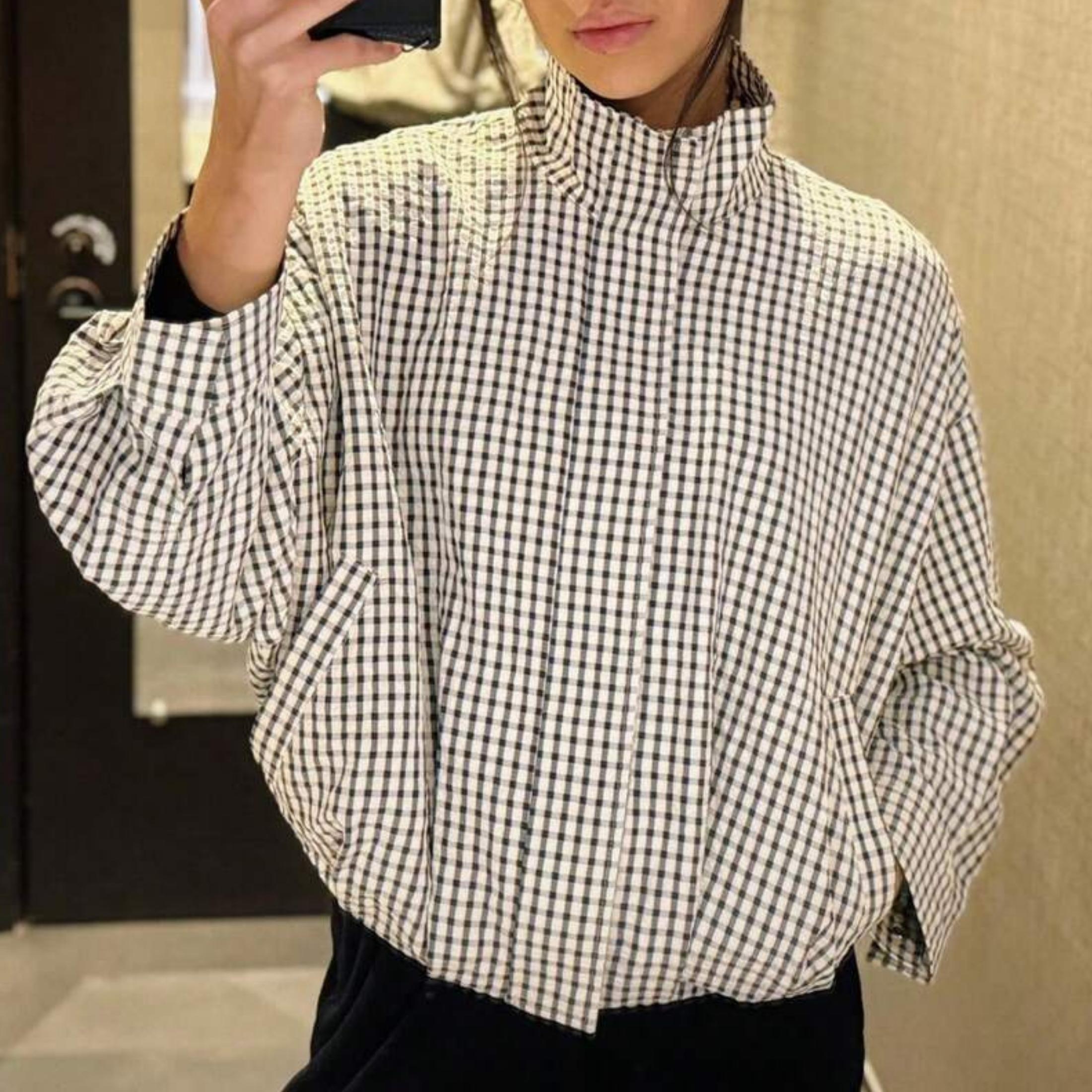 Chic Cropped Cut and Stand Collar