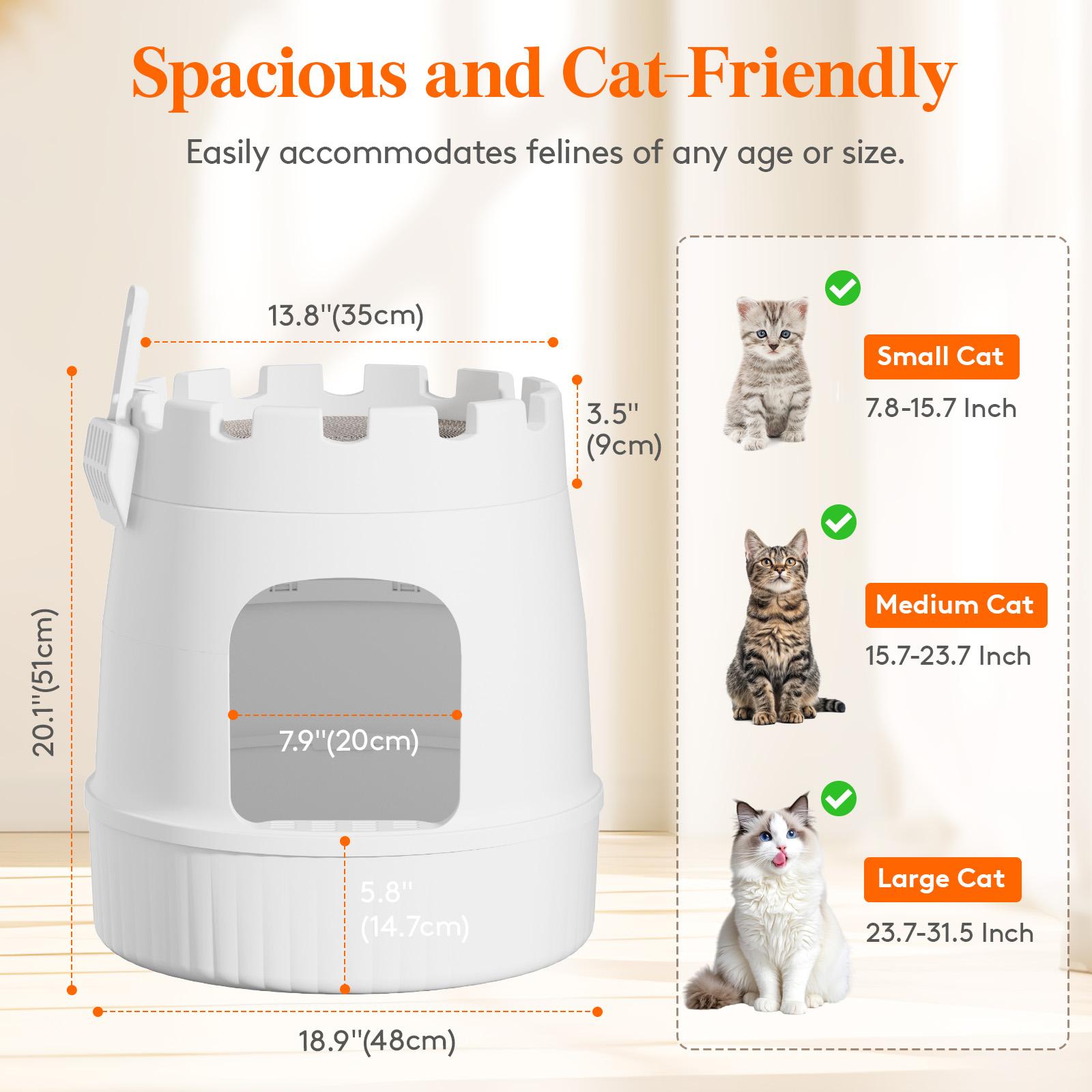 Lifewit Cat Litter Box with Faux Plant or Castle Design, Hidden Enclosure Tray with Scoop, Odor Control & Carbon Filter, Covered Cat Toilet for Living Room, Bedroom, Corner