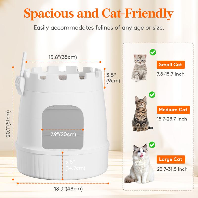 Lifewit Cat Litter Box with Faux Plant or Castle Design, Hidden Enclosure Tray with Scoop, Odor Control & Carbon Filter, Covered Cat Toilet for Living Room, Bedroom, Corner