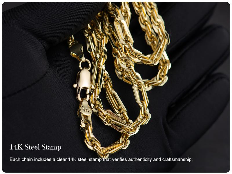 Holylegend 14K Real Gold-Plated Milano Rope Chain Necklace for Men, Affordable Trendy Gold Plated Necklace with Multi-Angle Reflective Shine, Gift for Fashion Lovers