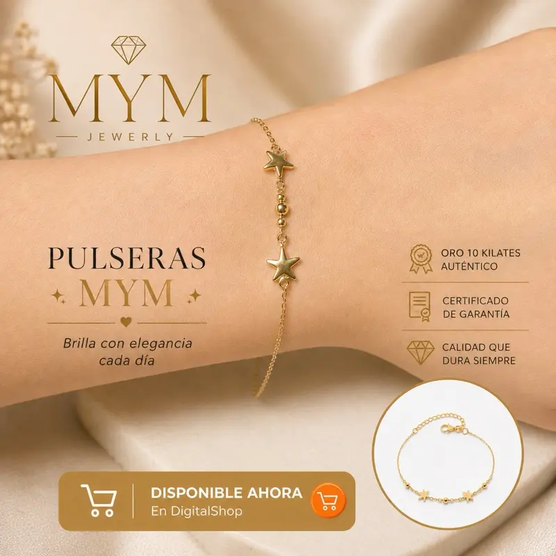 MYM Jewelry 10K Gold Star Bracelet Certified Authentic 180$ Quality That Lasts Forever