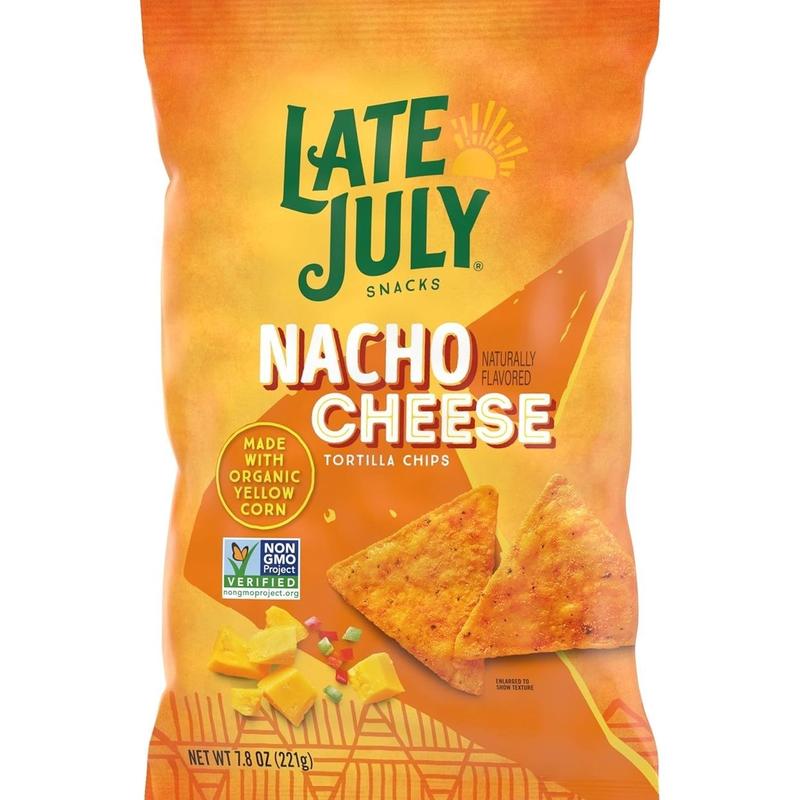 Late July Snacks Nacho Cheese Tortilla Chips, 7.8 oz Bag