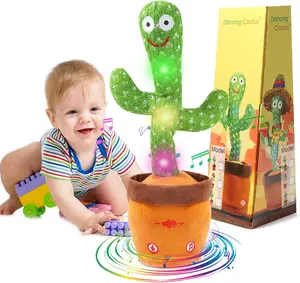 Dancing Talking Cactus Toy for Baby Toddler, Colorful Glowing Repeating What You Say, Singing Talking Mimicking Toy for Baby Dancing Cactus,Toys Gift for Kids Baby