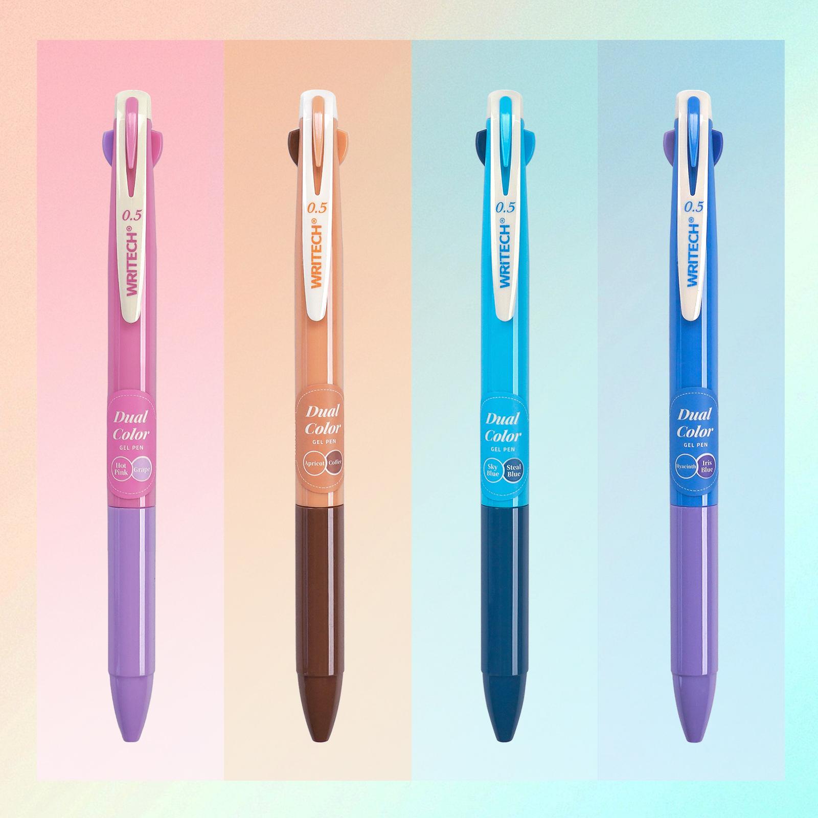 WRITECH Multi Colored Gel Pens 0.5mm 2 in 1 Assorted Color Ink Fine Point Tip Aesthetic Retractable Pen for Journaling Coloring Drawing - 8ct dealsforyoudays