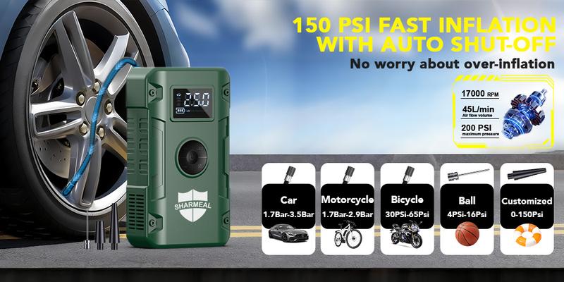 6000A Portable Car Jump Starter with Air Compressor 12VBattery Jump Starter Booster for 10 Gas and up to 9.0LDiesel Vehicles
