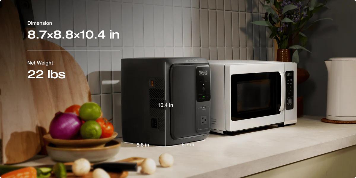 EcoFlow DELTA 3 Air (10ms UPS) Portable Power Station, 960Wh, Portable Power Station, Designed for Refrigerators and TVs, Outdoor, Power Backup