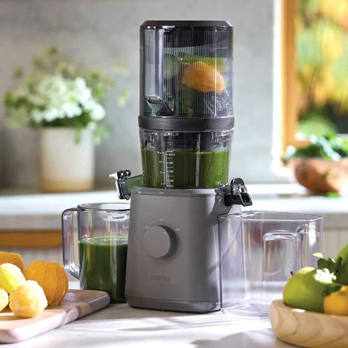 Nama J2 Cold Press Juicer | Hands-Free Slow Juicer | 15-Year Warranty | Wide Mouth Hopper for Whole Recipe Loading | Zero Waste Masticating Juicer For More Juice, Less Pulp | Easy Cleanup & Assembly
