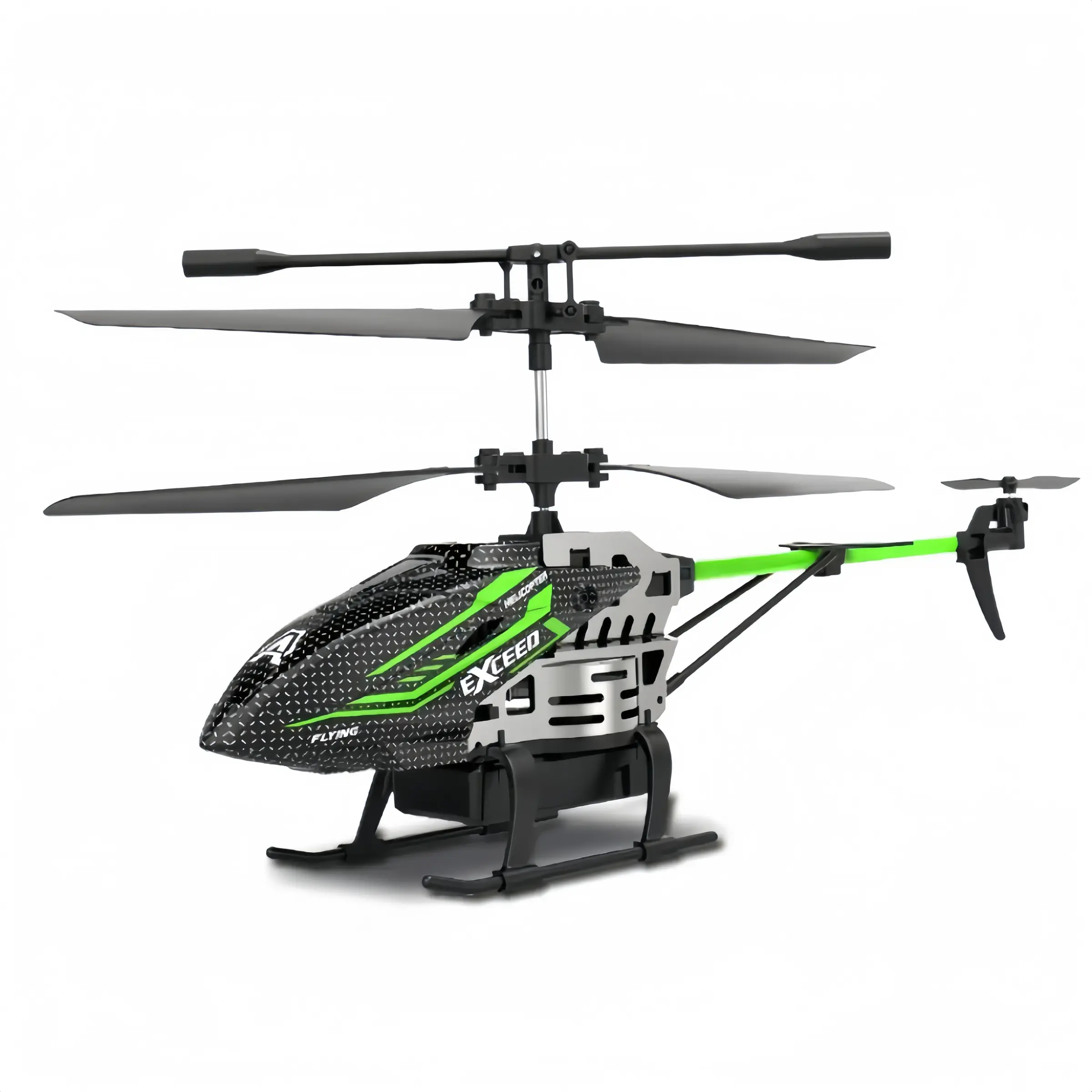 Green 3.5 Channel RC Helicopter, Altitude Hold, Gyro Stabilized, LED Light, Durable Alloy Frame, Indoor Flying Toy for Beginners, Requires 3 Aaa Batteries, Remote Control Helicopter