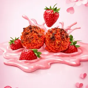 La cupido      Limited edition 2 coconut candies with cream strawberries and cream