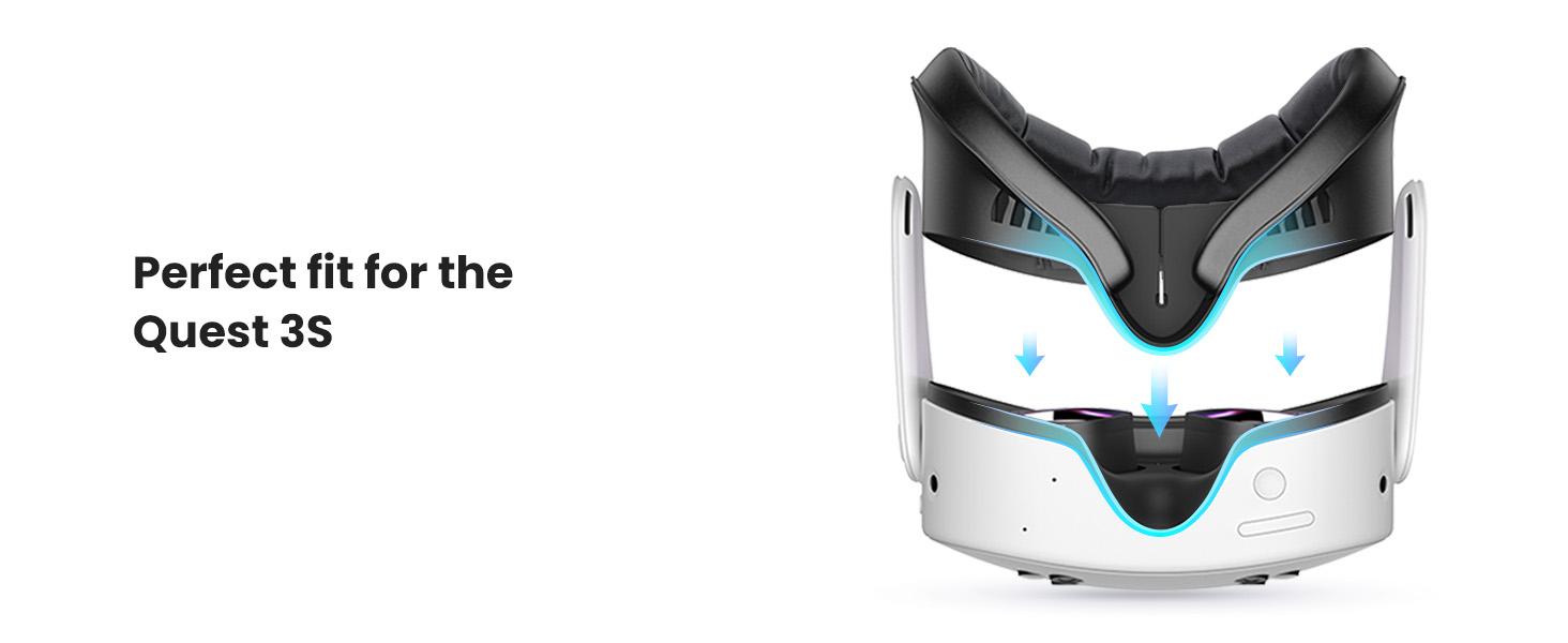 KIWI design V4 Facial Interface, 2 Face Pads Compatible with Oculus/Meta Quest 3S, Accessories for Quest 3S, NOT Compatible with Meta Quest 3