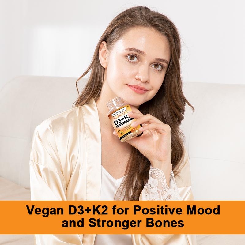 Your Capsules D3 + K2 Vitamin Supplement,Supports Immune System,Heart,Bones,120 Vegen Capsules Healthcare Dietary Bathroom