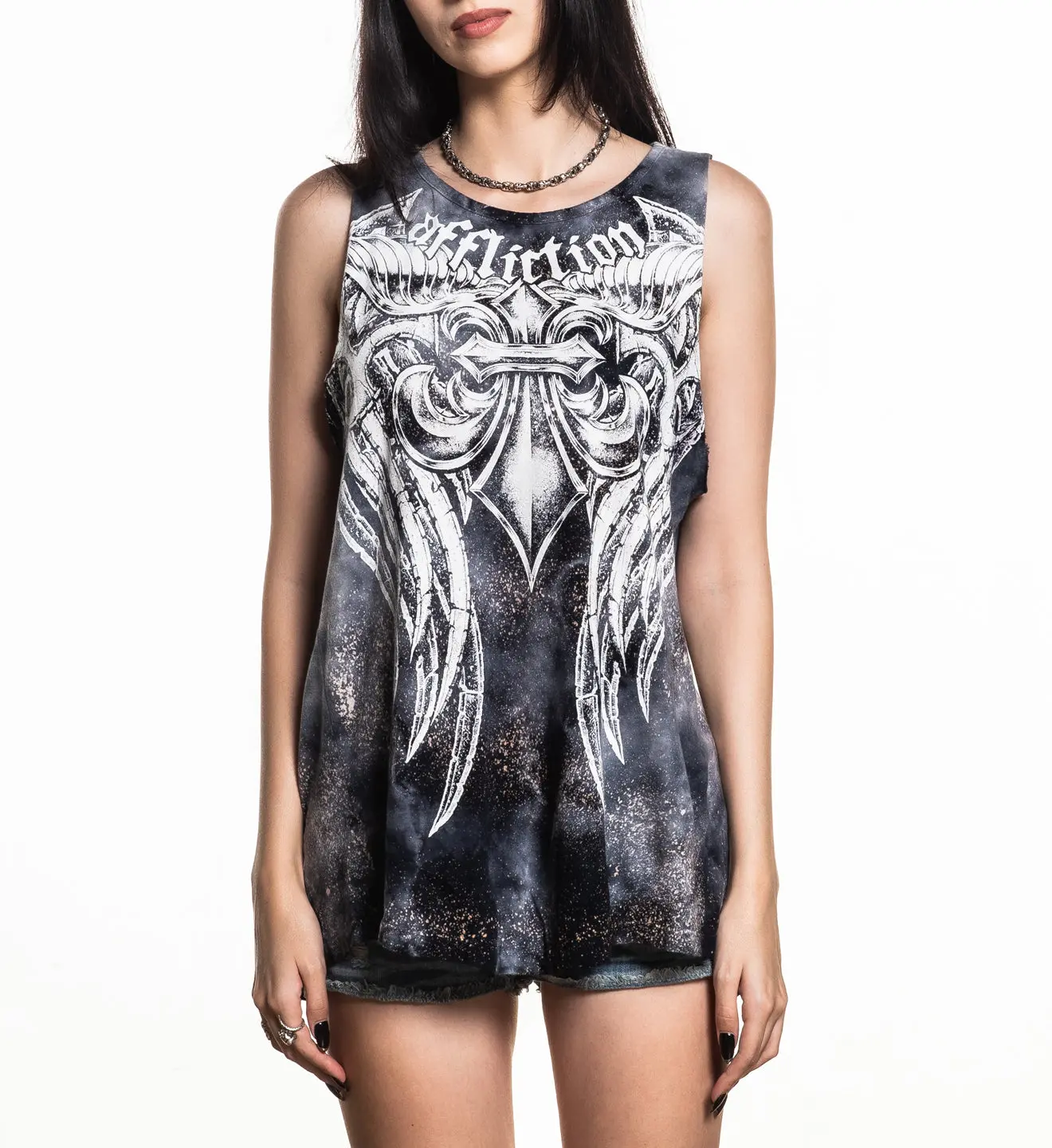 Affliction Women's Tanks/Top T-shirt Mercenary