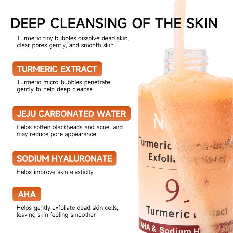 Dr.NorCare  Peel Shot Keratin Care 2026 Future Skincare Micro-Bubble Tech Gentle Turmeric Exfoliating Spray with Niacinamide & Jeju Carbonated Water, 200ml Remove Old Waste Cutin and Clean Pores Moisturizers Moisture Hydrating Exfoliating body scrub