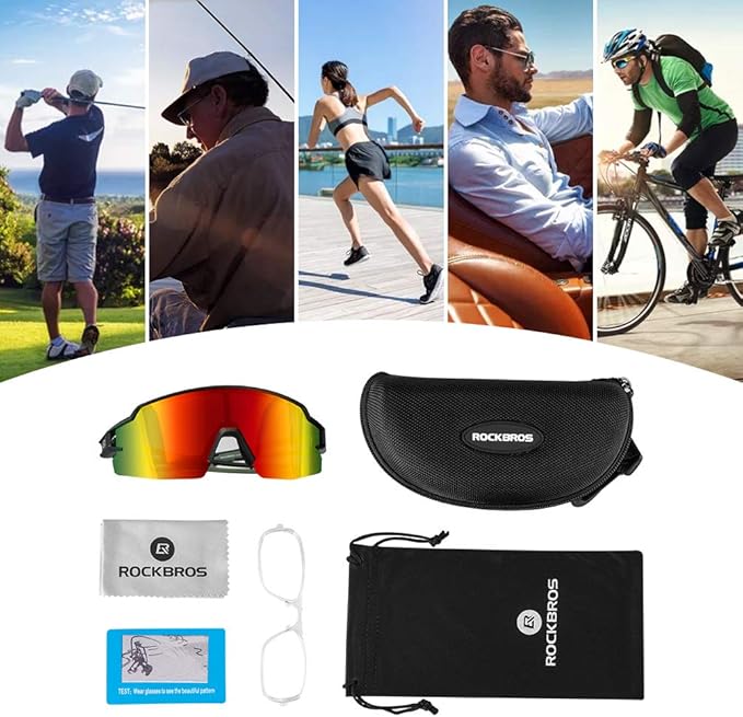 ROCKBROS Polarized Sunglasses UV400 Dazzle Photographic Lenses Outdoor Sports Sunglasses Rimless Windproof and Dustproof Glasses Cycling Fishing