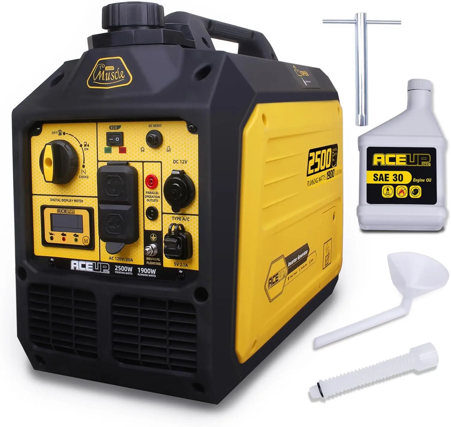 ACEUP ENERGY 2500 Watt Portable Gas Inverter Generator Quiet EPA Compliant with SAE 30 Oil for Home Camping Fathers Day Gift Gas Generators Power Generator