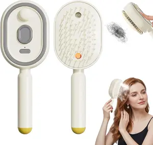 Electric Mist Spray Hair Brush - Self-Cleaning Detangler for Curly, Dry, and Frizzy Hair