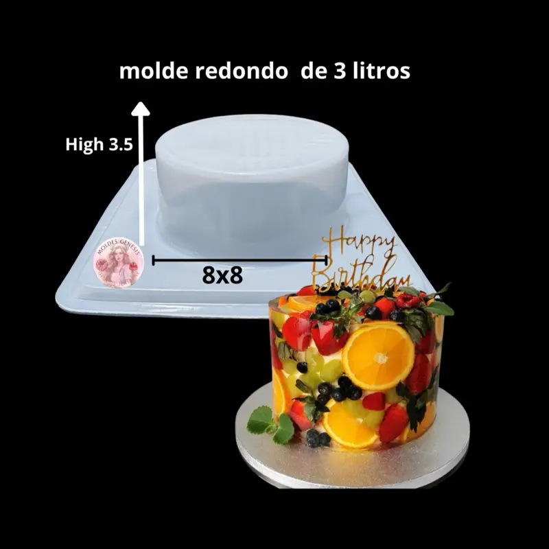 Molde de plástico para gelatina - molde redondo Plastic