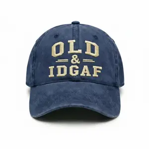 OID & IDGAF Washed Dad Hat, Funny Gen X Humor Embroidered Cap, Sarcastic I Dont Care Quote Hat, Vintage Attitude Baseball Cap, Retro Low Profile Adjustable Hat For Men Women