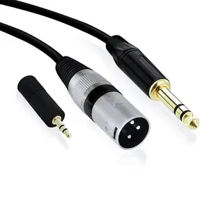 1/4" (6.35mm) TRS to XLR Male Cable with 1/8" (3.5mm) Adapter