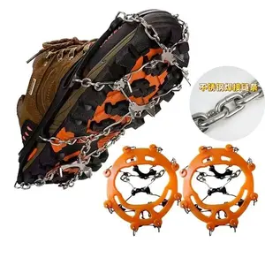 Outdoor Welding Anti-Slip Shoe Covers 8-24 Tooth Stainless Steel Snow Anti-Slip Crampons Hiking Shoe Spikes