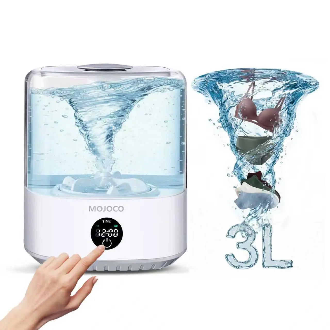 Mini Washing Machine - Home Appliance, Ultra-Quiet, Energy-Saving, Water-Saving, Compact Battery-Operated Small Portable Washer for Delicates, Baby Clothes, Home & Outdoor Laundry Needs