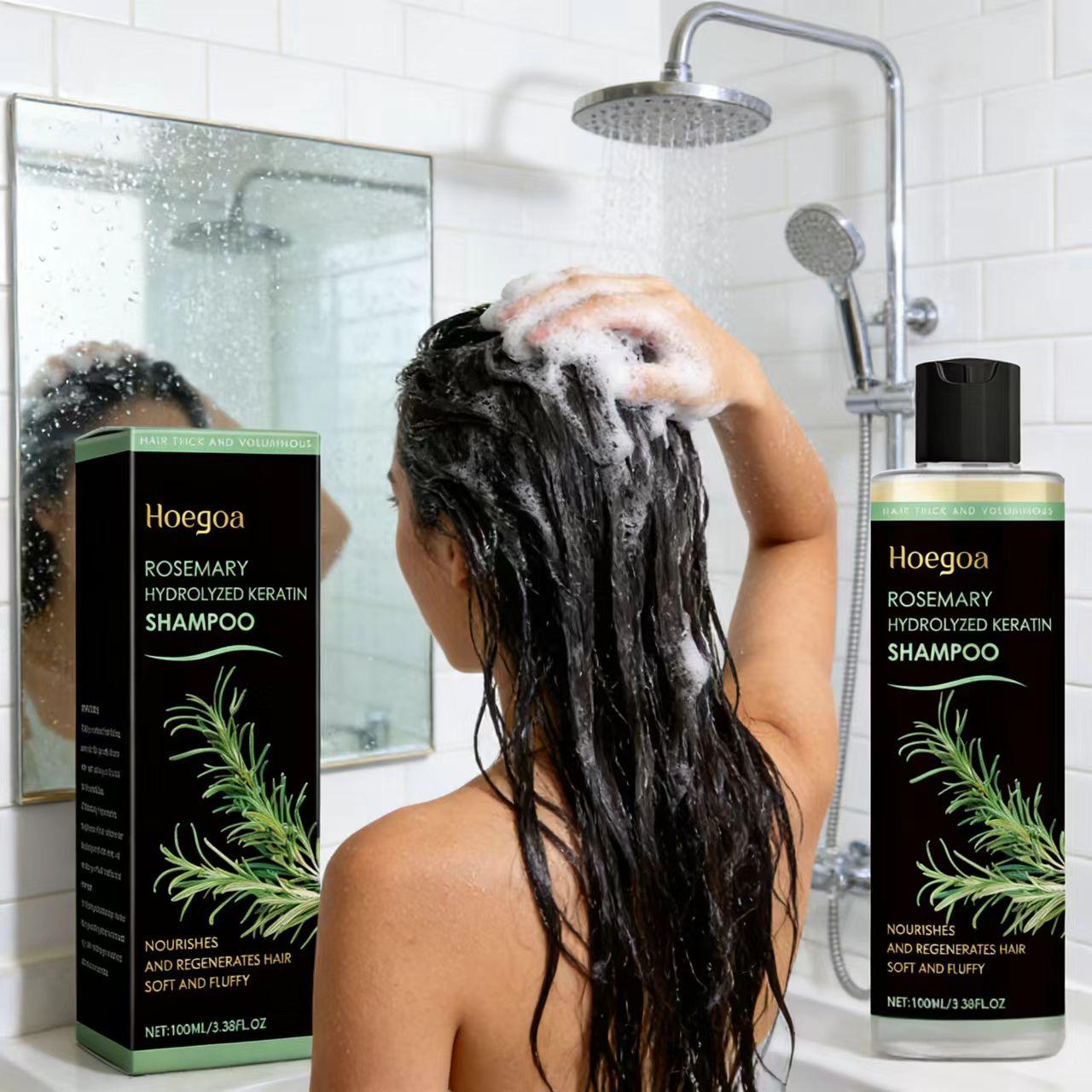Hoegoa Rosemary Thickening Shampoo, Plant-Based Oil Control Nourishing Moisturizing Repair Fluffy Refreshing Shampoo