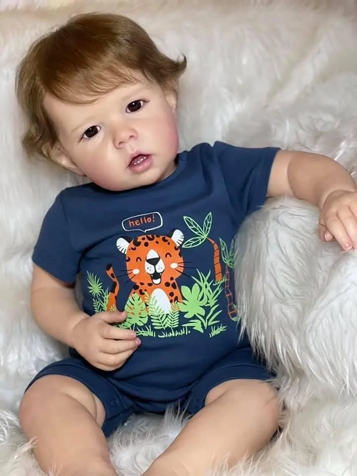 Liam Reborn Baby Dolls Full Body Boy 20 Inch 50cm Boy Vinyl Baby Doll Vinyl Real Life Size Babies Realistic Newborn Babies Reborn Toddler Dolls  Move