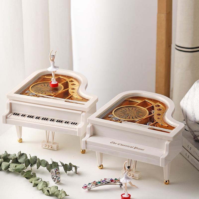 Unique Dancing Girl Piano Music Box Valentine's Day Rotating Music Box Decoration Figurine Creative Birthday Gift for Her Family Gift New Year Gift Interest Gifts