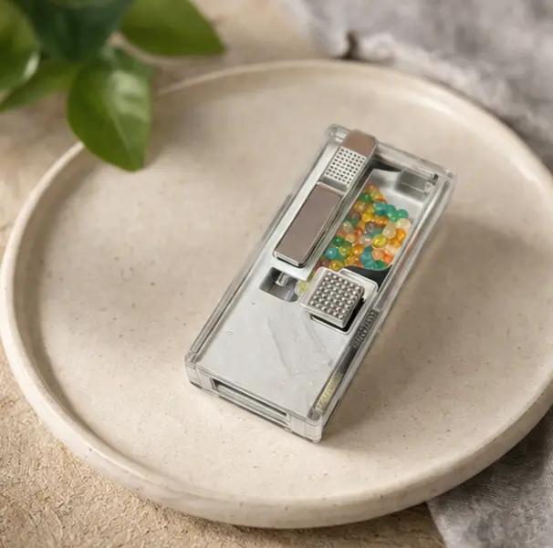 Perfect Present for Family Relatives & Friends:Transparent  fruit-flavored beads storage box with DIY Bead Pusher , Sturdy Outdoor Hiking Organizer with Delicate Stylish Look