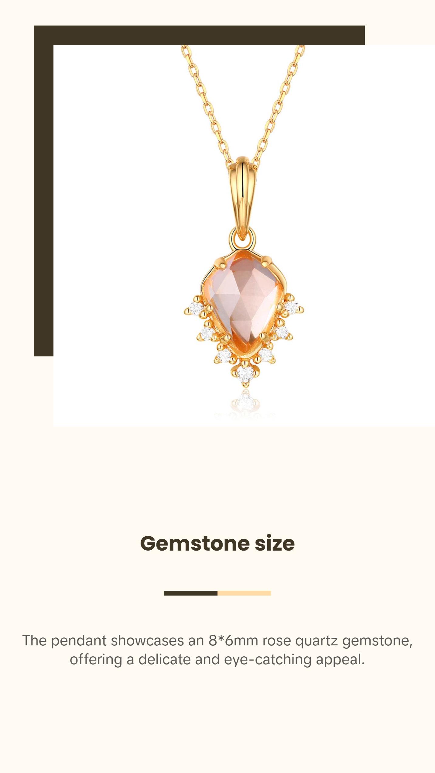 Rose Quartz Dainty Pendant Necklace