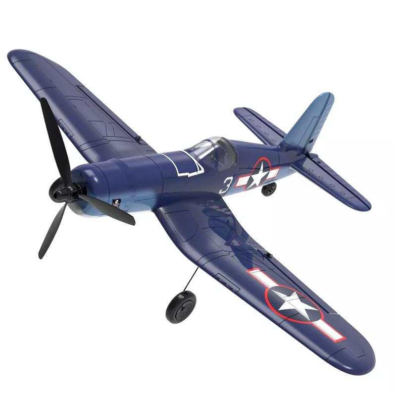 VolantexRC Mini F4U V2 EPP 400mm Wingspan 2.4G 4CH 6-Axis Gyro One Key Aerobatics XPilot Stabilization System RC Airplane Glider Warbird RTF for Beginner - Two batterries
