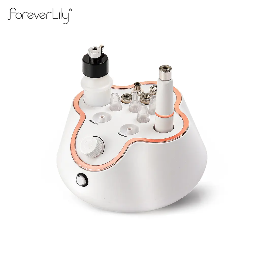 foreverlily 3-in-1 Facial Beauty Device - Diamond Microdermabrasion Machine with Water Spray Exfoliation, ABS Construction, DC12V1A Power, Handle, 1 Main Machine, 1 Box, for Sensitive/Dry/Mature Adults, Daily Use, Girlfriend Gift (Facial Beauty Devices)