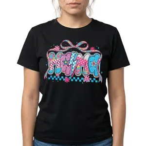 Pink Patterned Mama, Mom,Women,Mother's Day T-Shirt