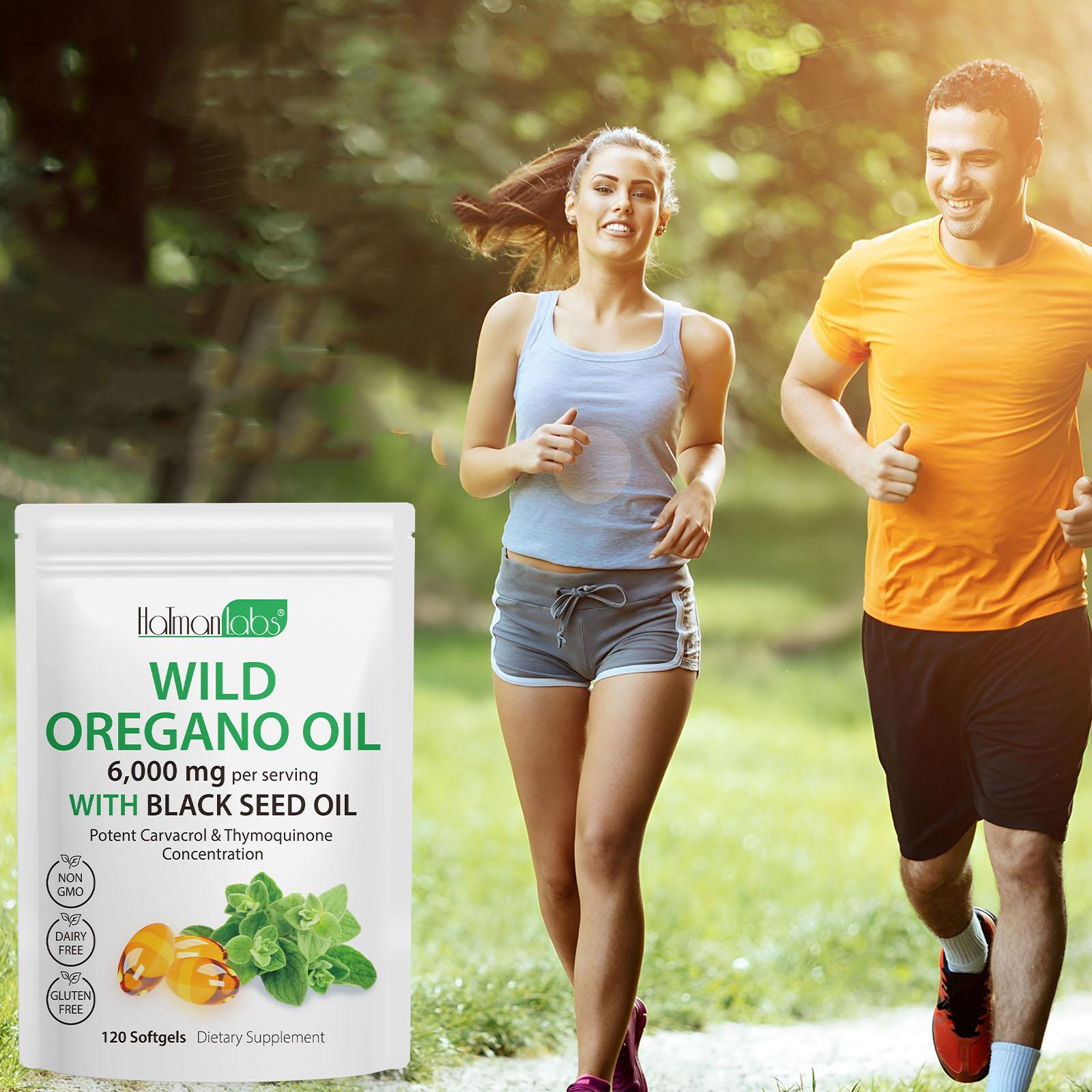 Wild Oregano Oil with Black Seed Oil - 6,000 mg per Serving,seed oils–for Daily Energy Boost Supplement Nutrition oil oregano Organic Healthcare Green Fitness Dietary Edible