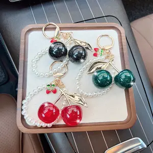 Cute Glitter Cherry Bag Charm Keychain for Women – Trendy Fashion Key Ring for Car Keys & Handbags, Anniversary, Wedding & Holiday Gift