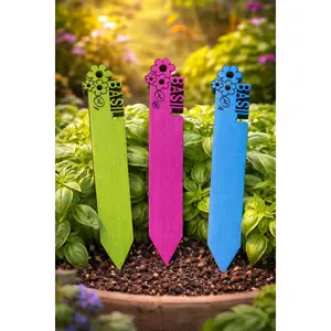 Color Wooden Garden Markers – Plant Labels for Vegetables & Herbs