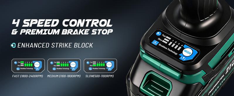 PAOWAFOL 3 in 1 Cordless Impact Wrench,Electric brushless impact wrench with 2×4.0 Battery,Sockets,Drills,Screws-Ideal for Car&Home,Gift for family