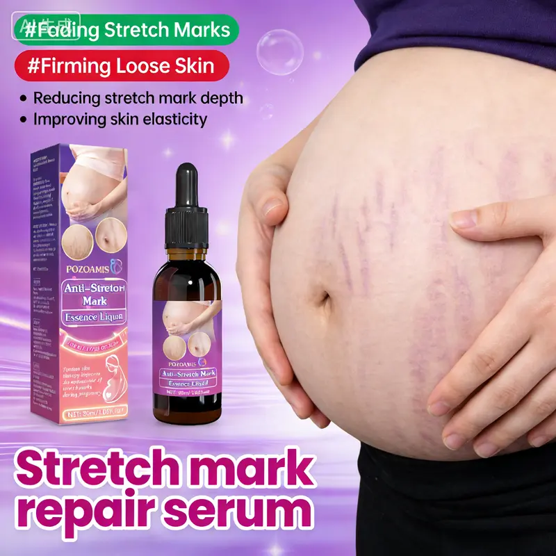 Stretch Mark Repair Serum:  Fades stretch marks, moisturizes the skin, and improves skin elasticity. Apply to affected areas to revitalize the skin and prevent the formation of new stretch marks.