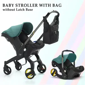 Foldable Baby Stroller with Free Bag,Newborn Stroller,Equipped with Chest Clip,One-Click Contraction Function,Alloy Metal Material, Foldable 4-wheel Travel Toddler Stroller, Stroller & Basket & Carrycot, Suitable for Travel