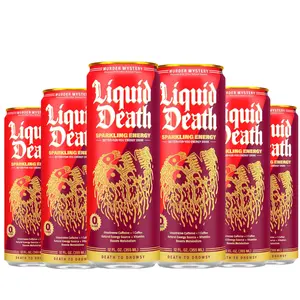 Liquid Death Murder Mystery Sparkling Energy Drink 6 Pack 12oz