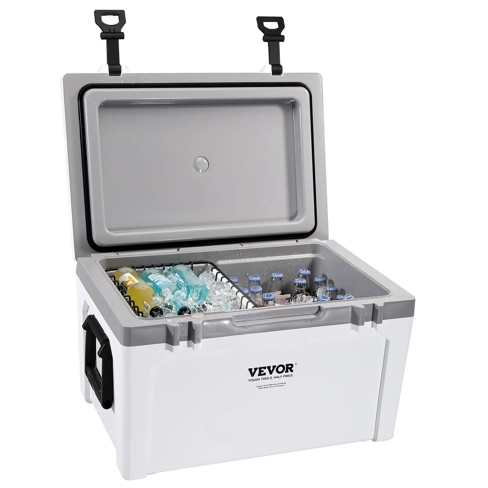 52 Qt Hard Plastic Cooler, Lightweight Portable Ice Chest with 6-Day Ice Retention for Camping, Hiking & Fishing,back to school,back to school shopping,travel essentials, Outdoor Gadgets