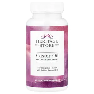 Heritage Store Castor Oil, 60 Vegetarian Capsules