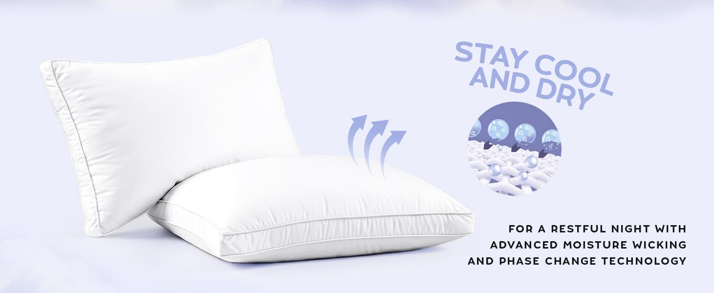 Utopia Bedding Gusseted Pillows Set King Queen & Standard Size White Pack of 2 Durable Breathable Soft Memory Foam for Cozy Sleep Hotel Quality