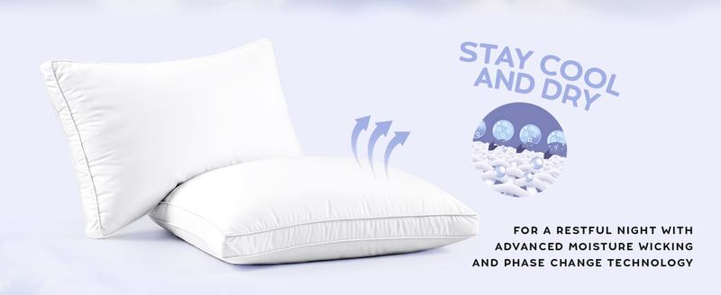 【New Year Deal】Utopia Bedding Gusseted Pillows Set King Queen & Standard Size White Pack of 2 Durable Breathable Soft Memory Foam for Cozy Sleep Hotel Quality