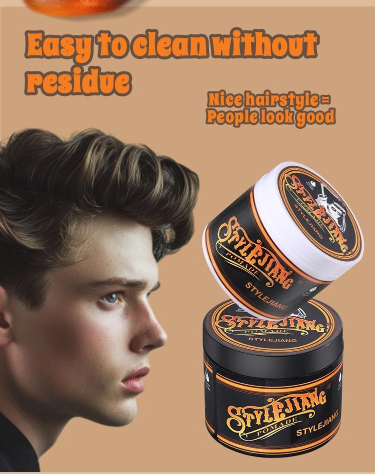 STYLEJIANG Strong Hold Pomade 4oz – Water-Soluble, Long-Lasting Shine, Fresh Scent, Ideal for Curly, Thick, & Stubborn Hair – Men’s Hair Care STYLEJIANG Strong Hold Pomade 4oz – Water-Soluble, Long-Lasting Shine, Fresh Scent, Ideal for Curly, Thick, & Stubborn Hair – Men’s Hair Care
