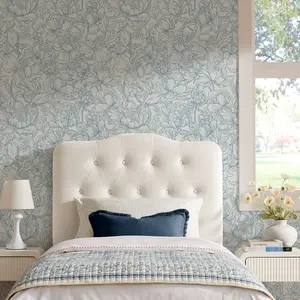 Annabel Stain-Resistant Performance Velvet Twin Headboard in Alabaster