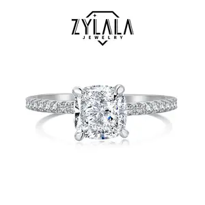 [209 New] 1/2/3 Synthetic Moissanite Ring Cushion Cutting Luxioury Design 925 Sterling Silver Promise Ring Engagement Wedding Gift