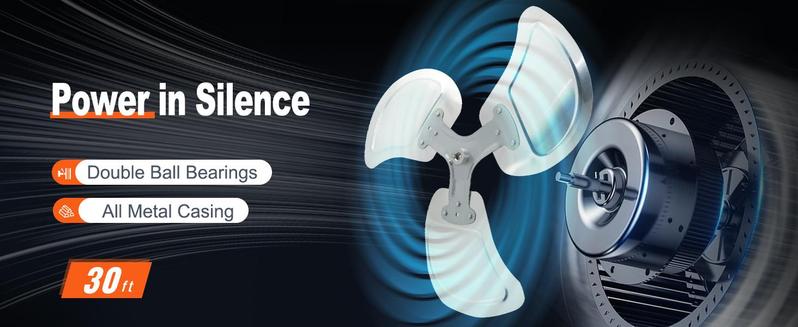 VEVOR Wall Mount Fan Waterproof IP44, 3-speed High Velocity Max. 4150 CFM, Industrial Wall Fan, Commercial or Residential for Warehouse, Greenhouse, Workshop, Patio, Black, ETL Listed  VEVOR Super Brand Day