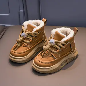 1 Pair Cozy Ankle Boots - Vintage-Inspired, Durable with Non-Slip Soles  Boys & Girls - Ideal  Fall & Winter Casual Wear, Comfortable Midtop Laceup Fo