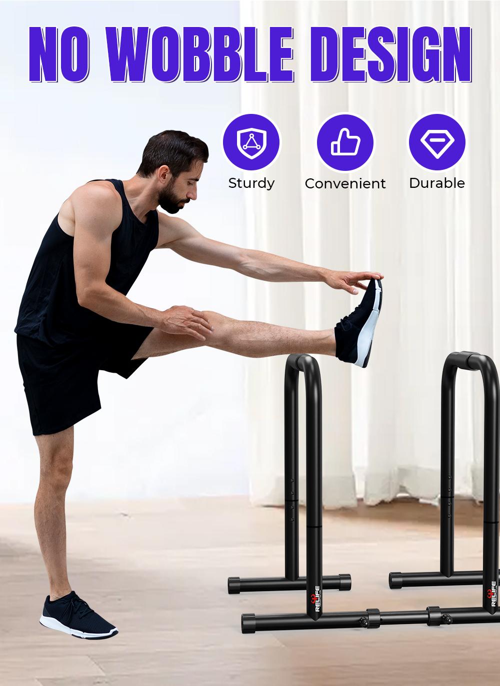 RELIFE REBUILD YOUR LIFE Multi-Function Dip Station Heavy Duty Dip Stands Calisthenics Dip bar Station Exercise Stabilizer Parallette Push Up Stands RELIFE REBUILD YOUR LIFE Multi-Function Dip Station Heavy Duty Dip Stands Calisthenics Dip bar Station Exercise Stabilizer Parallette Push Up Stands